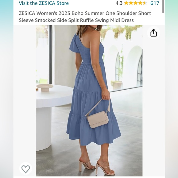 Zesica One Shoulder Dress dusty blue - Picture 2 of 2